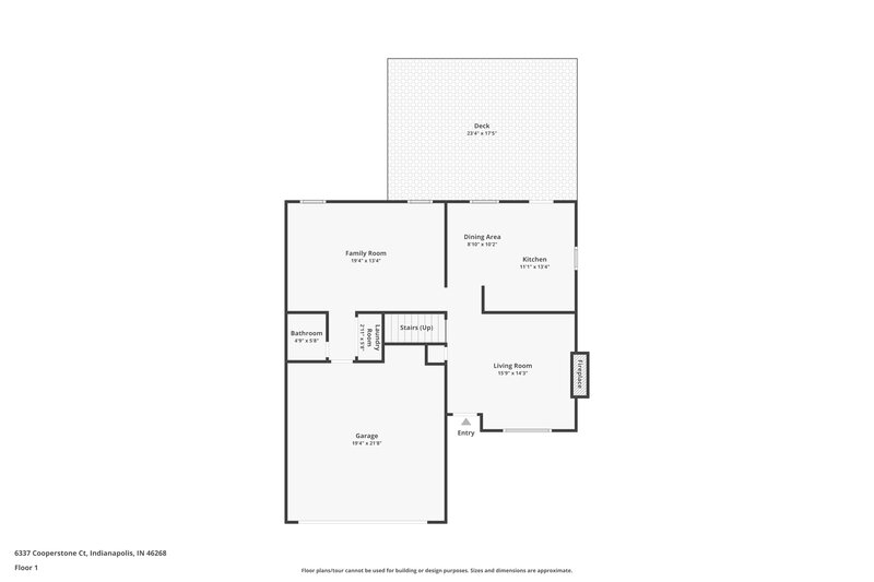 1,900/Mo, 6337 Cooperstone Ct Indianapolis, IN 46268 Floor Plan View