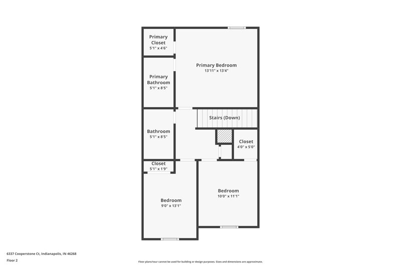1,900/Mo, 6337 Cooperstone Ct Indianapolis, IN 46268 Floor Plan View 2