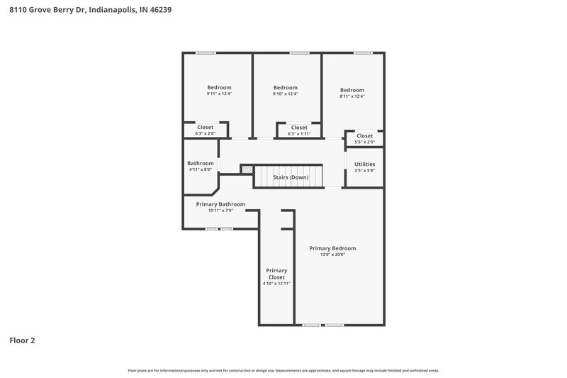 1,920/Mo, 8110 Grove Berry Dr Indianapolis, IN 46239 Floor Plan View 2