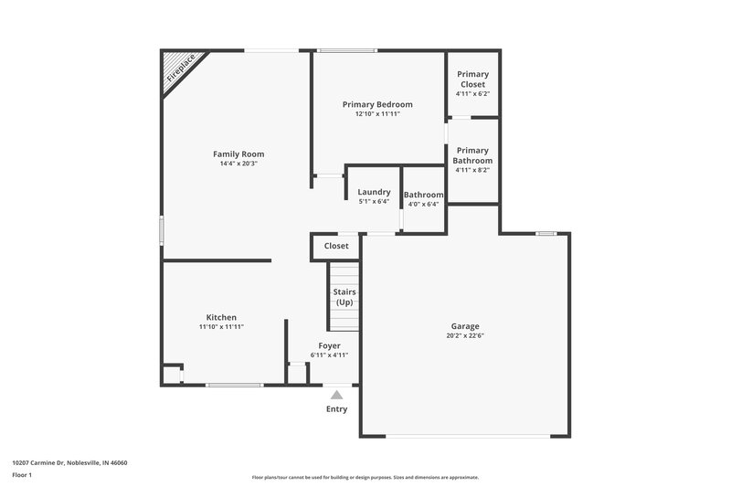 2,055/Mo, 10207 Carmine Dr Noblesville, IN 46060 Floor Plan View