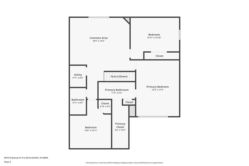 1,890/Mo, 5874 N Quincy Dr McCordsville, IN 46055 Floor Plan View 2