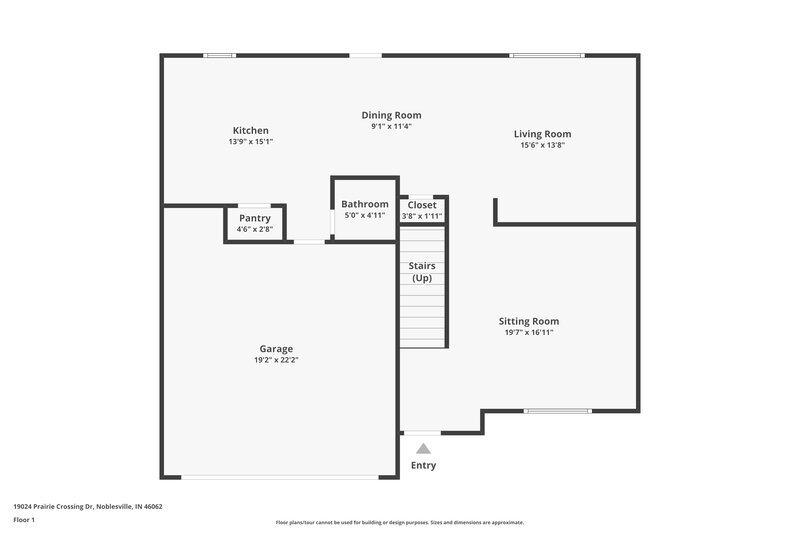 1,915/Mo, 19024 Prairie Crossing Dr Noblesville, IN 46062 Floor Plan View