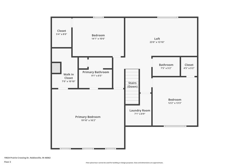 1,915/Mo, 19024 Prairie Crossing Dr Noblesville, IN 46062 Floor Plan View 2