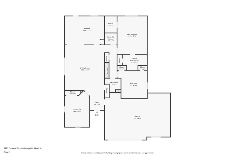 2,265/Mo, 9225 Concert Way Indianapolis, IN 46231 Floor Plan View