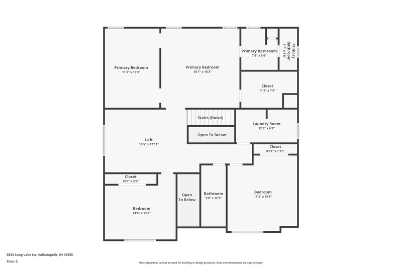 2,285/Mo, 5834 Long Lake Ln Indianapolis, IN 46235 Floor Plan View 2