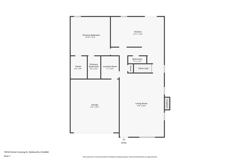 2,125/Mo, 19516 Prairie Crossing Dr Noblesville, IN 46062 Floorplan View