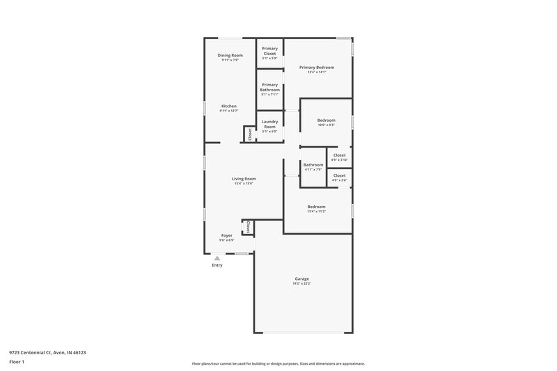 2,590/Mo, 9723 Centennial Ct Avon, IN 46123 Floor Plan View