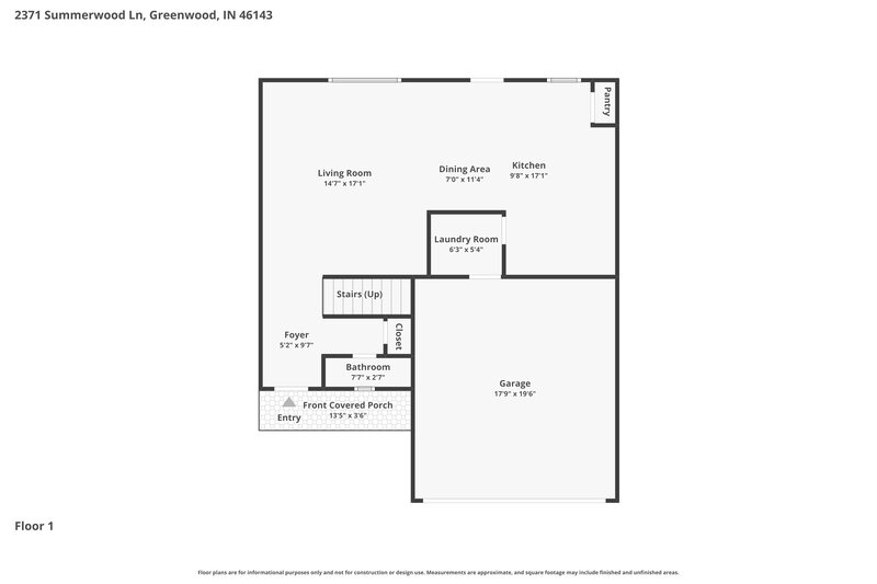 1,930/Mo, 2371 Summerwood Ln Greenwood, IN 46143 Floor Plan View