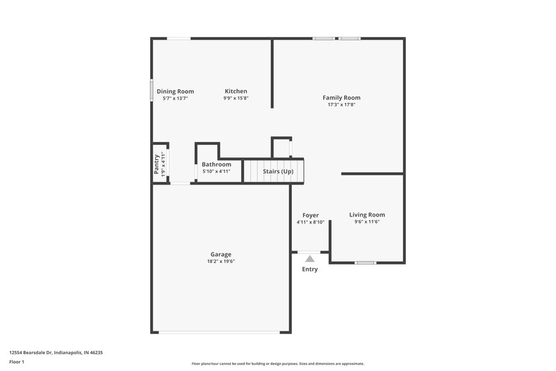 1,810/Mo, 12554 Bearsdale Dr Indianapolis, IN 46235 Floor Plan View