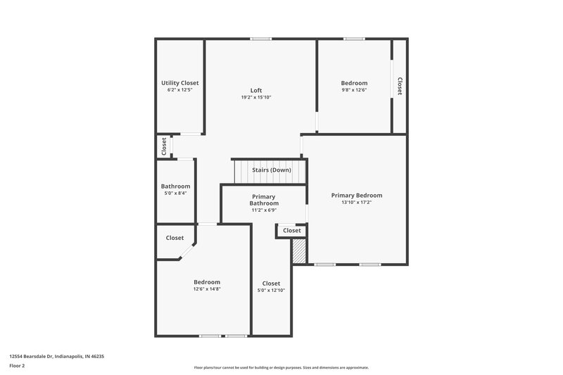 1,810/Mo, 12554 Bearsdale Dr Indianapolis, IN 46235 Floor Plan View 2