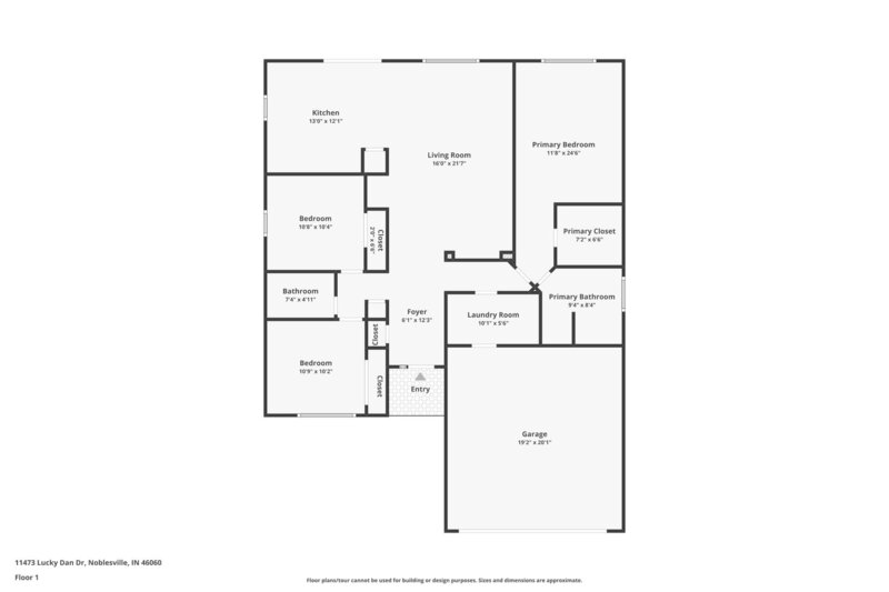 1,855/Mo, 11473 Lucky Dan Dr Noblesville, IN 46060 Floorplan View