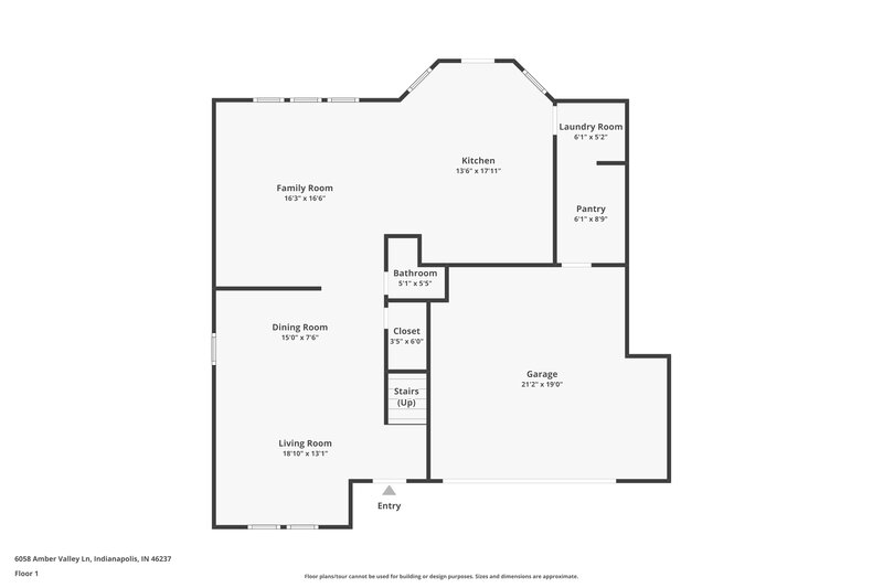 1,825/Mo, 6058 Amber Valley Ln Indianapolis, IN 46237 Floor Plan View