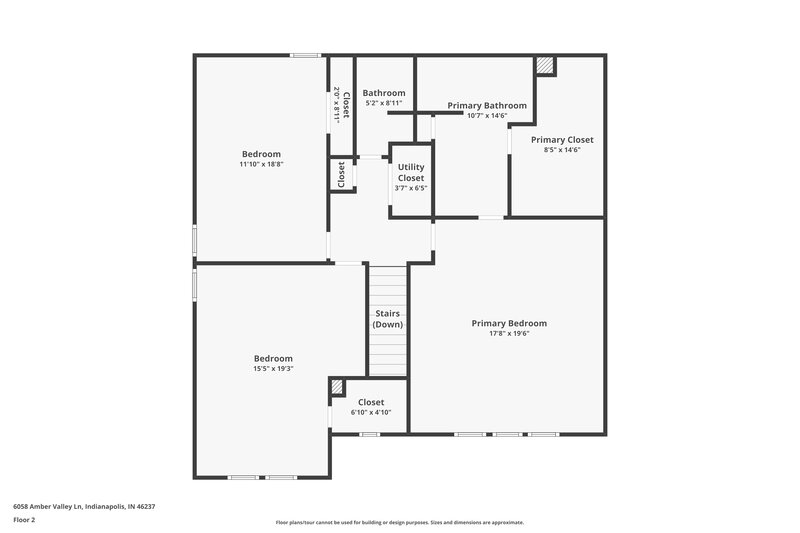 1,825/Mo, 6058 Amber Valley Ln Indianapolis, IN 46237 Floor Plan View 2