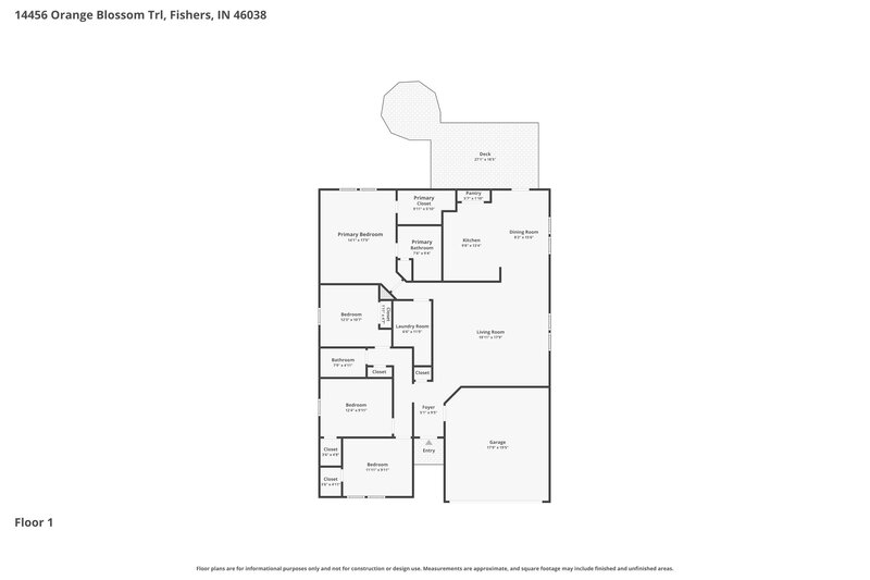 2,160/Mo, 14456 Orange Blossom Trl Fishers, IN 46038 Floor Plan View