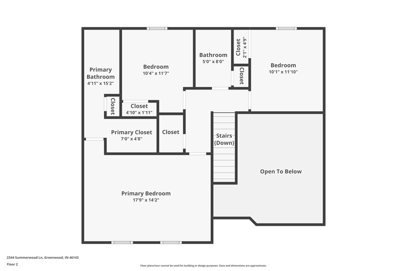 1,890/Mo, 2344 Summerwood Ln Greenwood, IN 46143 Floor Plan View 2