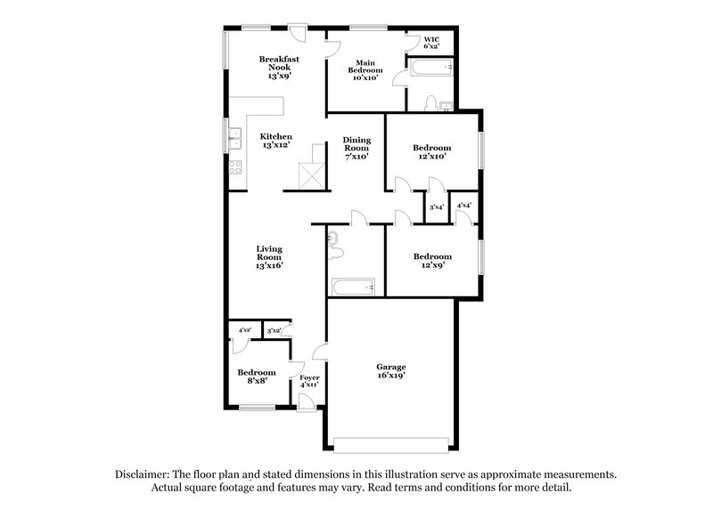 1,640/Mo, 4603 Whitham Ln Indianapolis, IN 46237 Floor Plan View
