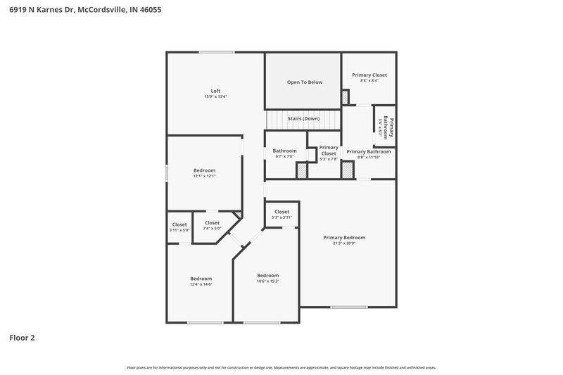 2,270/Mo, 6919 N Karnes Dr McCordsville, IN 46055 Floor Plan View
