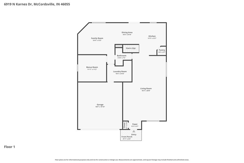 2,270/Mo, 6919 N Karnes Dr McCordsville, IN 46055 Floor Plan View 2