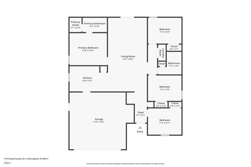 1,785/Mo, 7710 Sergi Canyon Dr Indianapolis, IN 46217 Floor Plan View