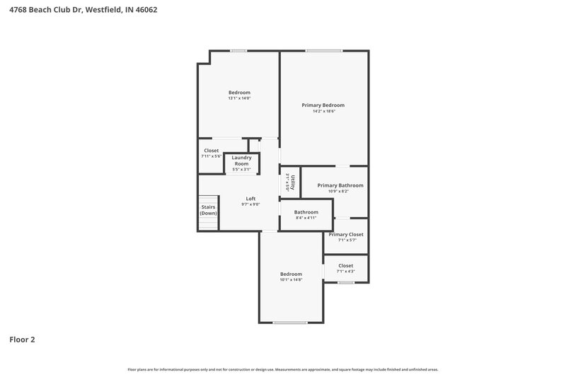 2,335/Mo, 4768 Beach Club Dr Westfield, IN 46062 Floor Plan View 2