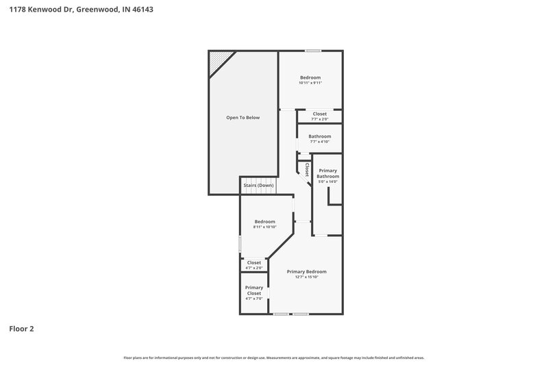 1,870/Mo, 1178 Kenwood Dr Greenwood, IN 46143 Floor Plan View 2