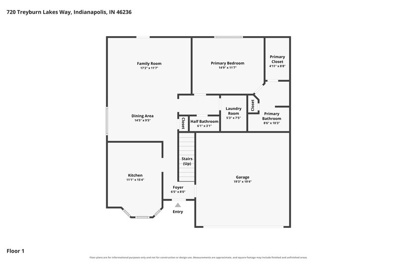 1,985/Mo, 720 Treyburn Lakes Way Indianapolis, IN 46239 Floor Plan View
