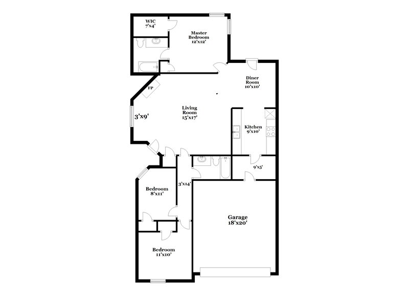 1,545/Mo, 280 Harts Ford Way Brownsburg, IN 46112 Floor Plan View
