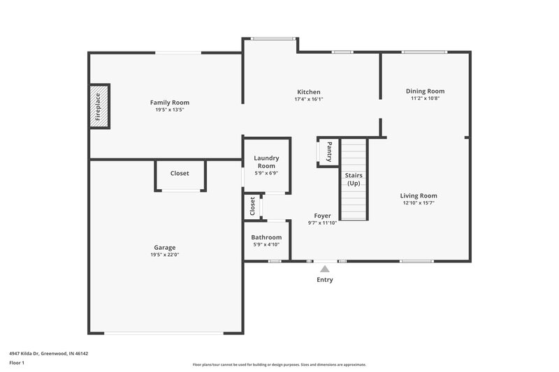 2,485/Mo, 4947 Kilda Dr Greenwood, IN 46142 Floor Plan View