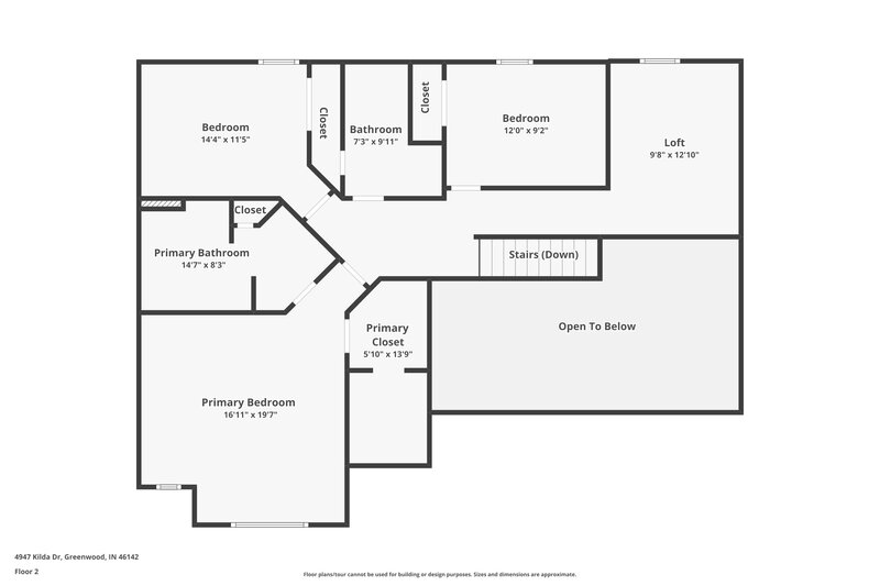 2,485/Mo, 4947 Kilda Dr Greenwood, IN 46142 Floor Plan View 2