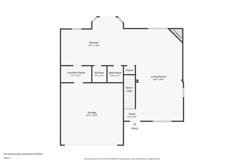 2,135/Mo, 841 Durham Way Greenwood, IN 46143 Floor Plan View