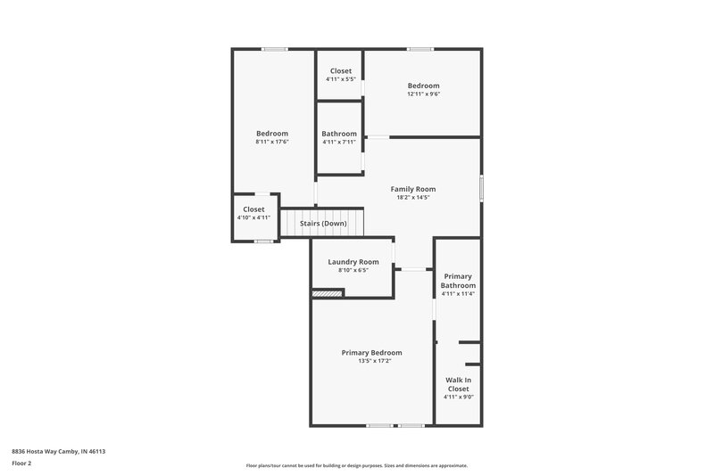 1,745/Mo, 8836 Hosta Way Camby, IN 46113 Floor Plan View 2