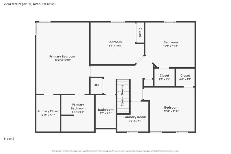 2,375/Mo, 2294 McGregor Dr Avon, IN 46123 Floorplan View 2