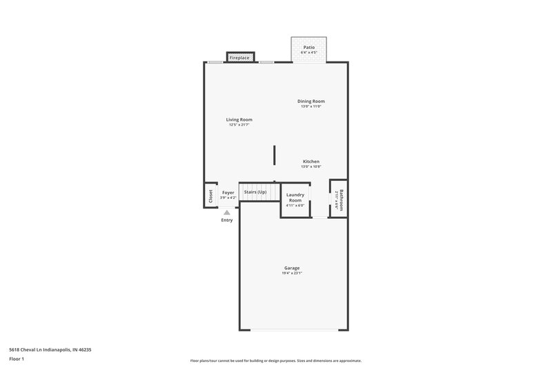 1,930/Mo, 5618 Cheval Ln Indianapolis, IN 46235 Floorplan View