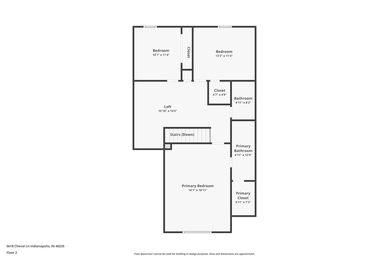 1,930/Mo, 5618 Cheval Ln Indianapolis, IN 46235 Floorplan View 2