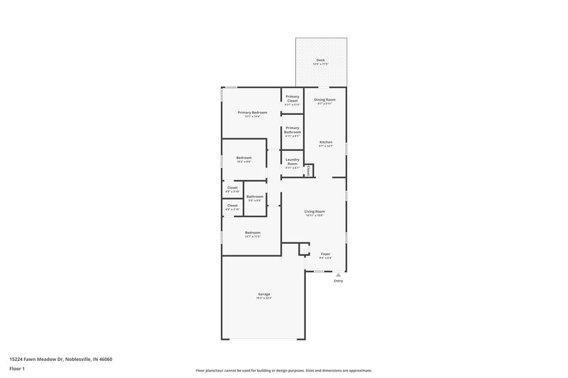 1,720/Mo, 15224 Fawn Meadow Dr Noblesville, IN 46060 Floor Plan View