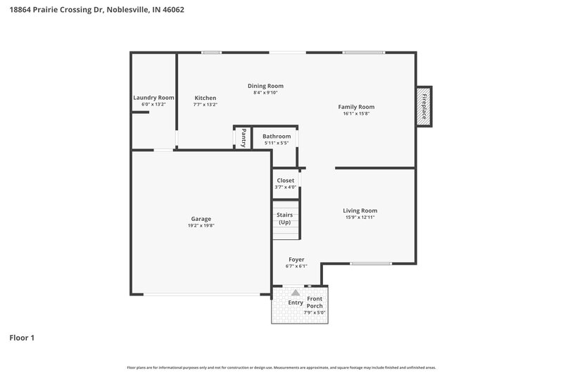2,190/Mo, 18864 Prairie Crossing Dr Noblesville, IN 46062 Floor Plan View
