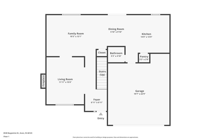 1,950/Mo, 8538 Baypointe Dr Avon, IN 46123 Floor Plan View