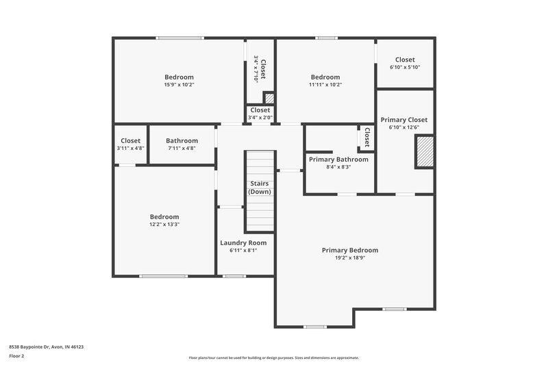 1,950/Mo, 8538 Baypointe Dr Avon, IN 46123 Floor Plan View 2
