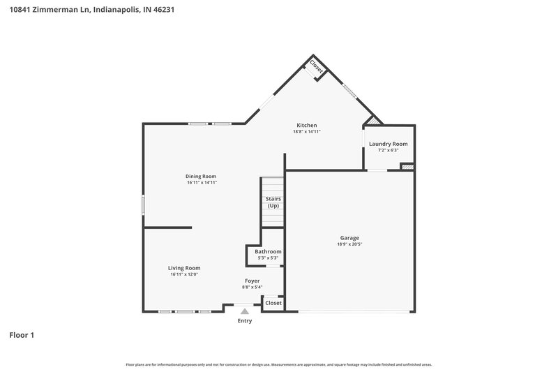 2,135/Mo, 10841 Zimmerman Ln Indianapolis, IN 46231 Floor Plan View