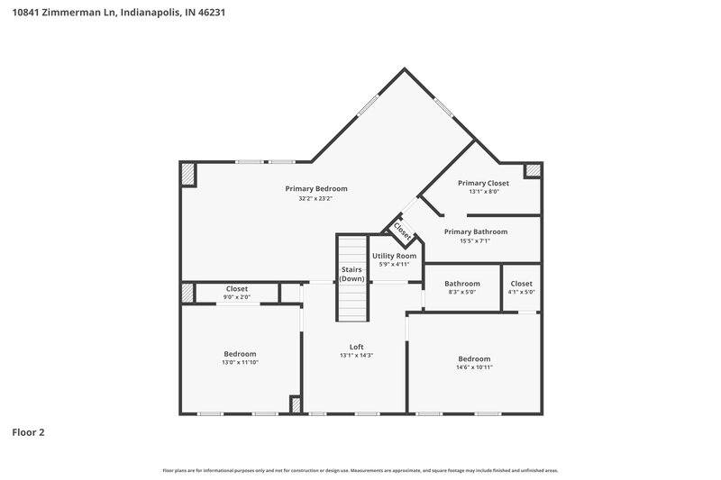 2,135/Mo, 10841 Zimmerman Ln Indianapolis, IN 46231 Floor Plan View 2