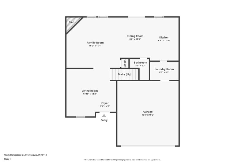 1,900/Mo, 10226 Homestead Dr Brownsburg, IN 46112 Floor Plan View