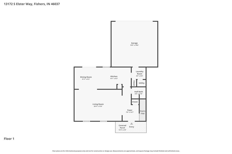 2,085/Mo, 13172 S Elster Way Fishers, IN 46037 Floor Plan View
