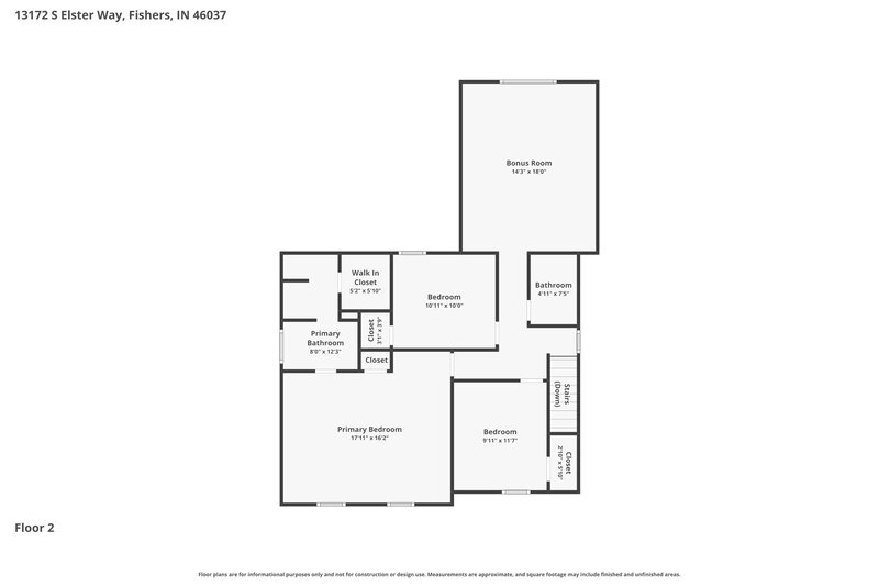 2,085/Mo, 13172 S Elster Way Fishers, IN 46037 Floor Plan View 2