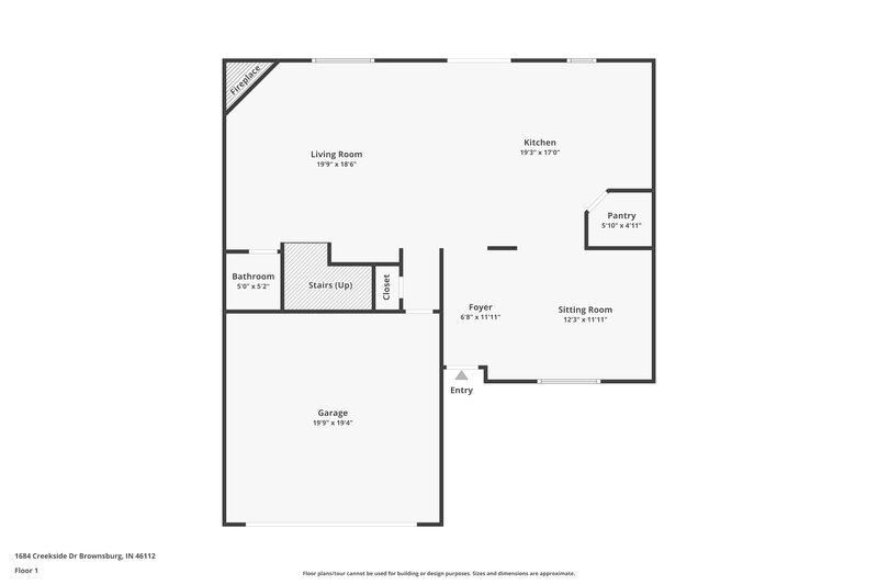1,915/Mo, 1684 Creekside Dr Brownsburg, IN 46112 Floor Plan View