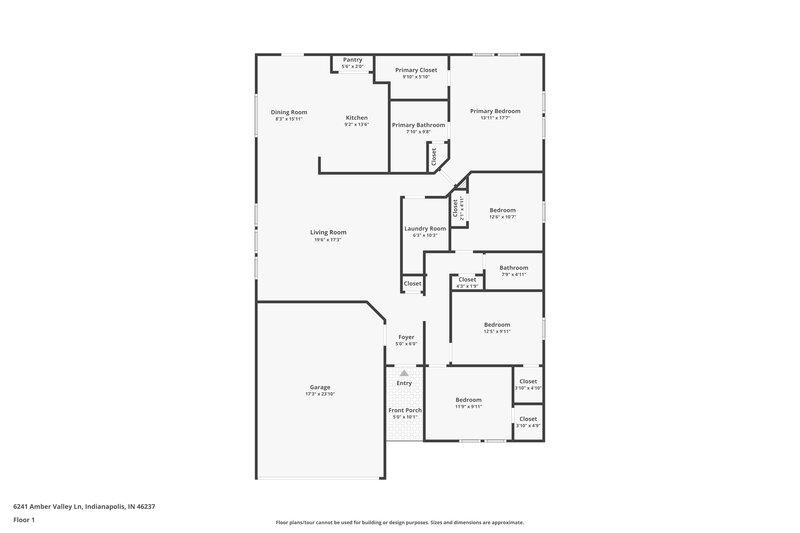 1,790/Mo, 6241 Amber Valley Ln Indianapolis, IN 46237 Floor Plan View