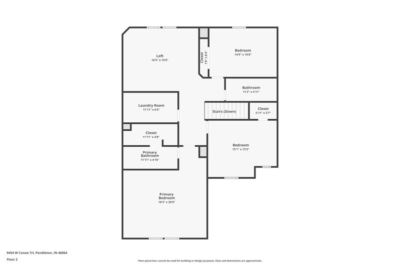 1,985/Mo, 9454 W Canoe Trl Pendleton, IN 46064 Floor Plan View 2