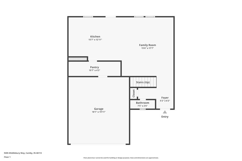 1,780/Mo, 9205 Middlebury Way Camby, IN 46113 Floor Plan View