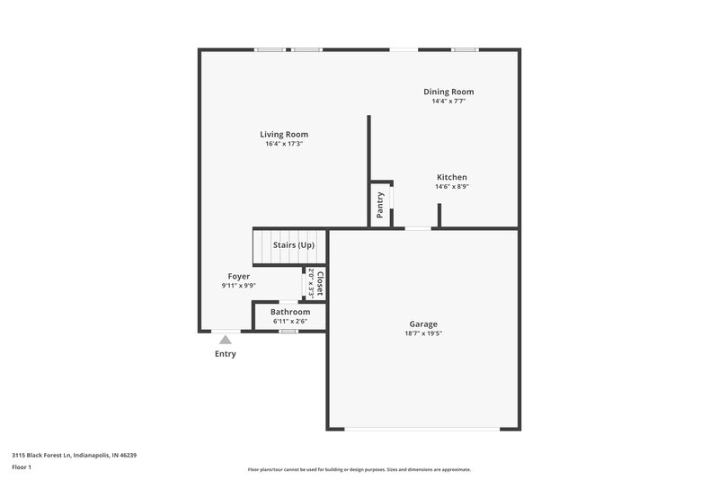 1,740/Mo, 3115 Black Forest Ln Indianapolis, IN 46239 Floor Plan View