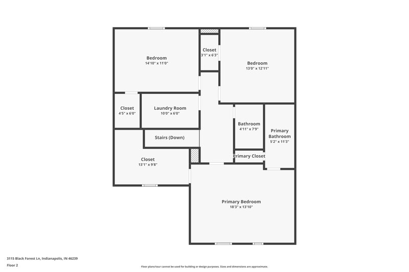 1,740/Mo, 3115 Black Forest Ln Indianapolis, IN 46239 Floor Plan View 2
