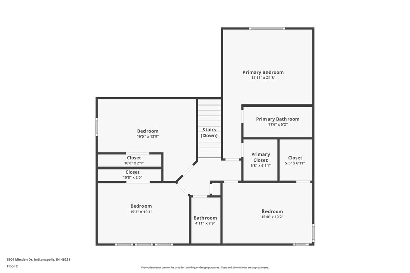 2,120/Mo, 5904 Minden Dr Indianapolis, IN 46221 Floor Plan View 2